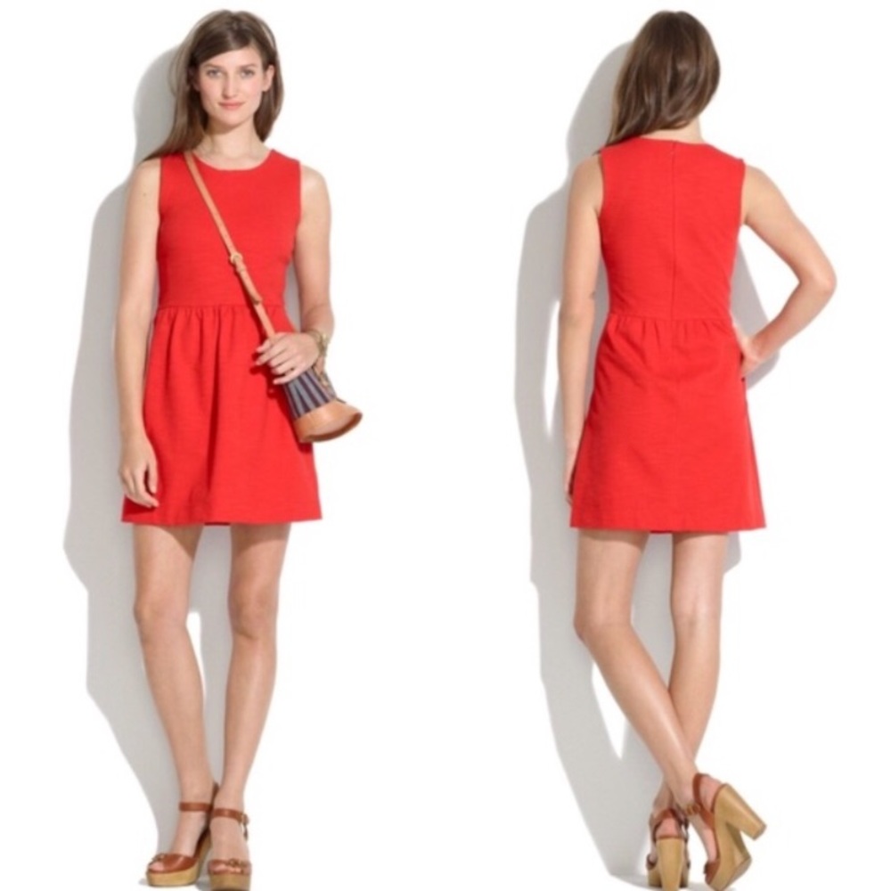 NWOT Madewell Red Afternoon Fit and Flare Dress